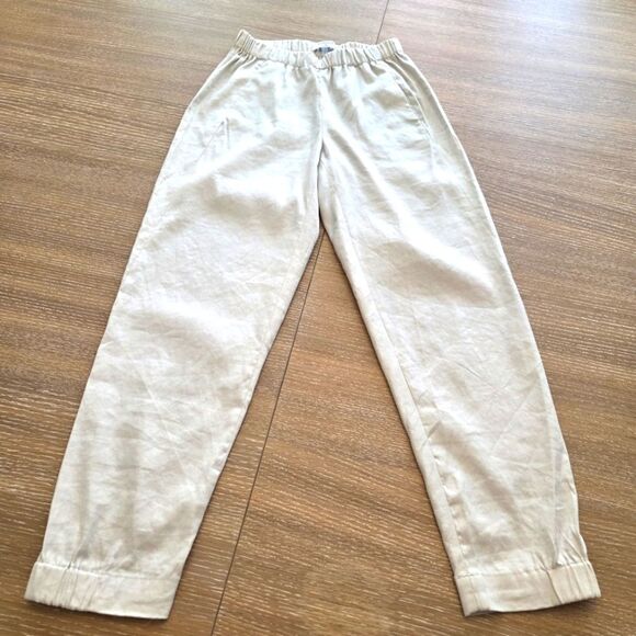 Artiza Babaton Women's Linen Cotton Blend Jogger Pants Pull On Light Tan Size XS - Picture 2 of 9